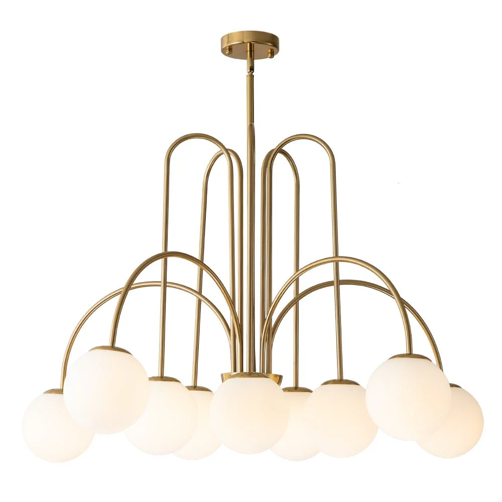 (OpenBox) 10-Light Frosted Glass Globe Bubble Chandelier - Image 6