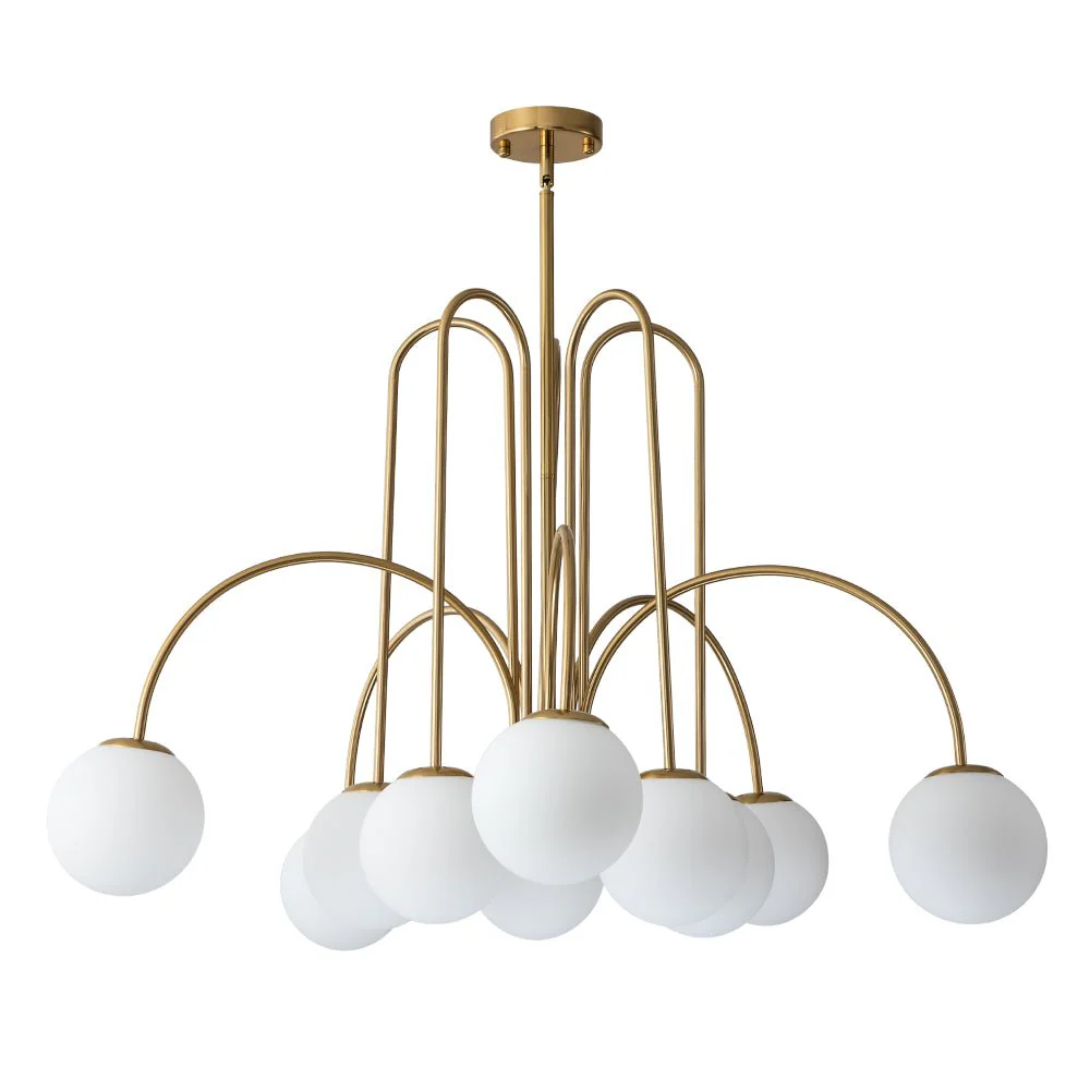 (OpenBox) 10-Light Frosted Glass Globe Bubble Chandelier - Image 9