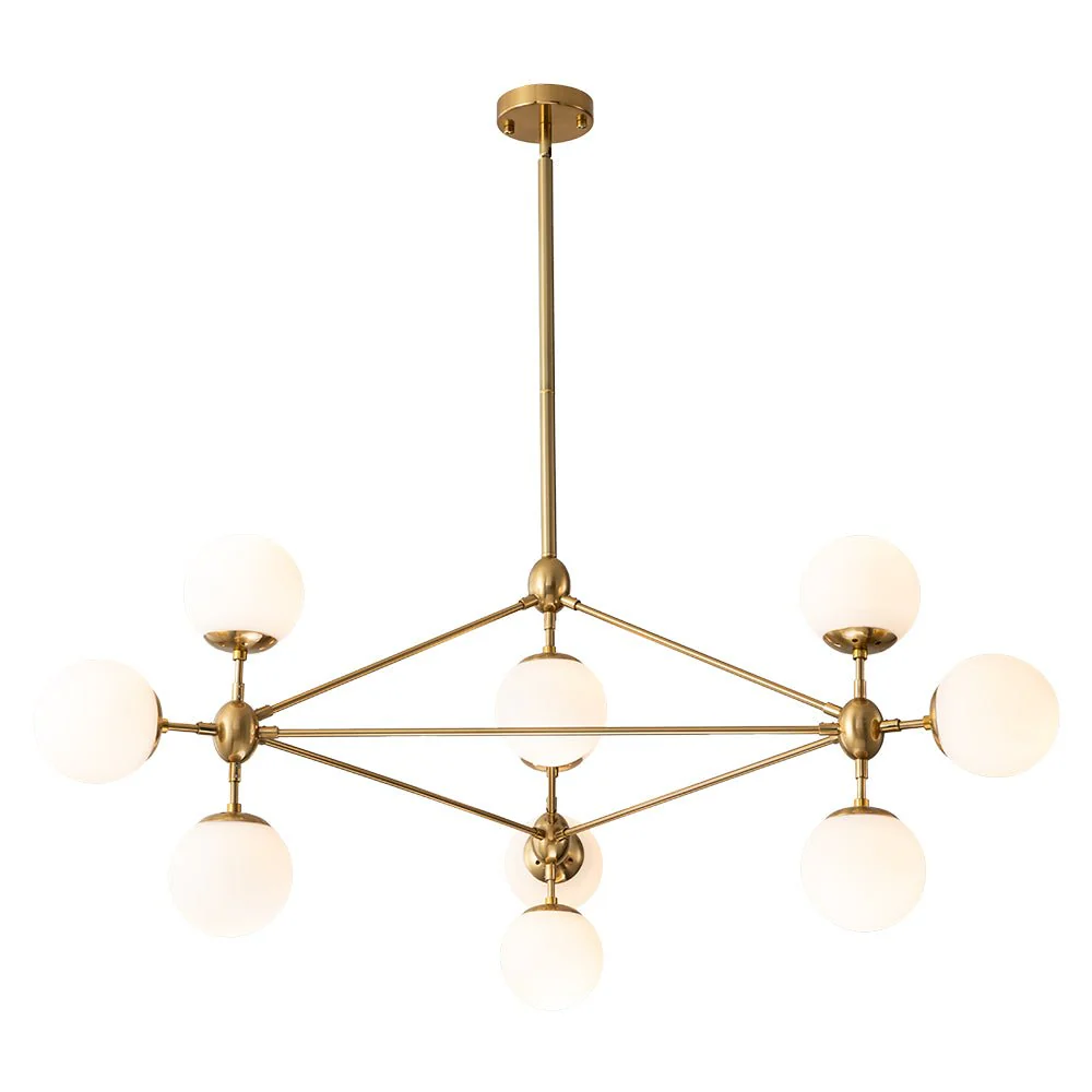 10-Light Frosted Glass Globe Geometric Chandelier - Image 4