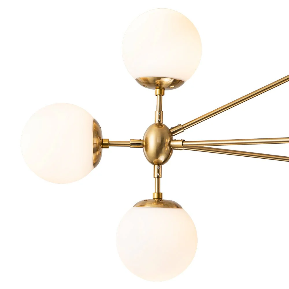 10-Light Frosted Glass Globe Geometric Chandelier - Image 6