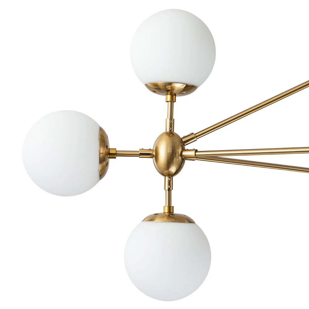 10-Light Frosted Glass Globe Geometric Chandelier - Image 7