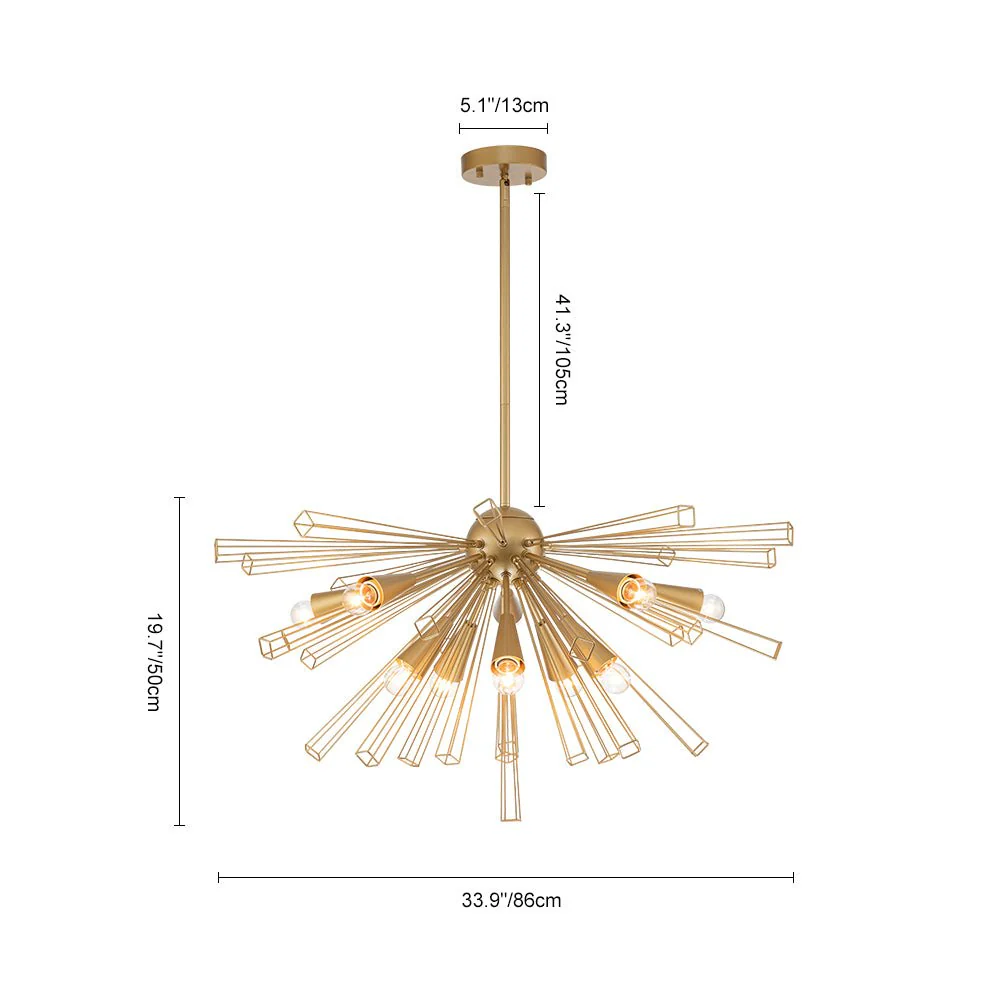 (OpenBox) 10-Light Geometric Sputnik Sunburst Chandelier - Image 14