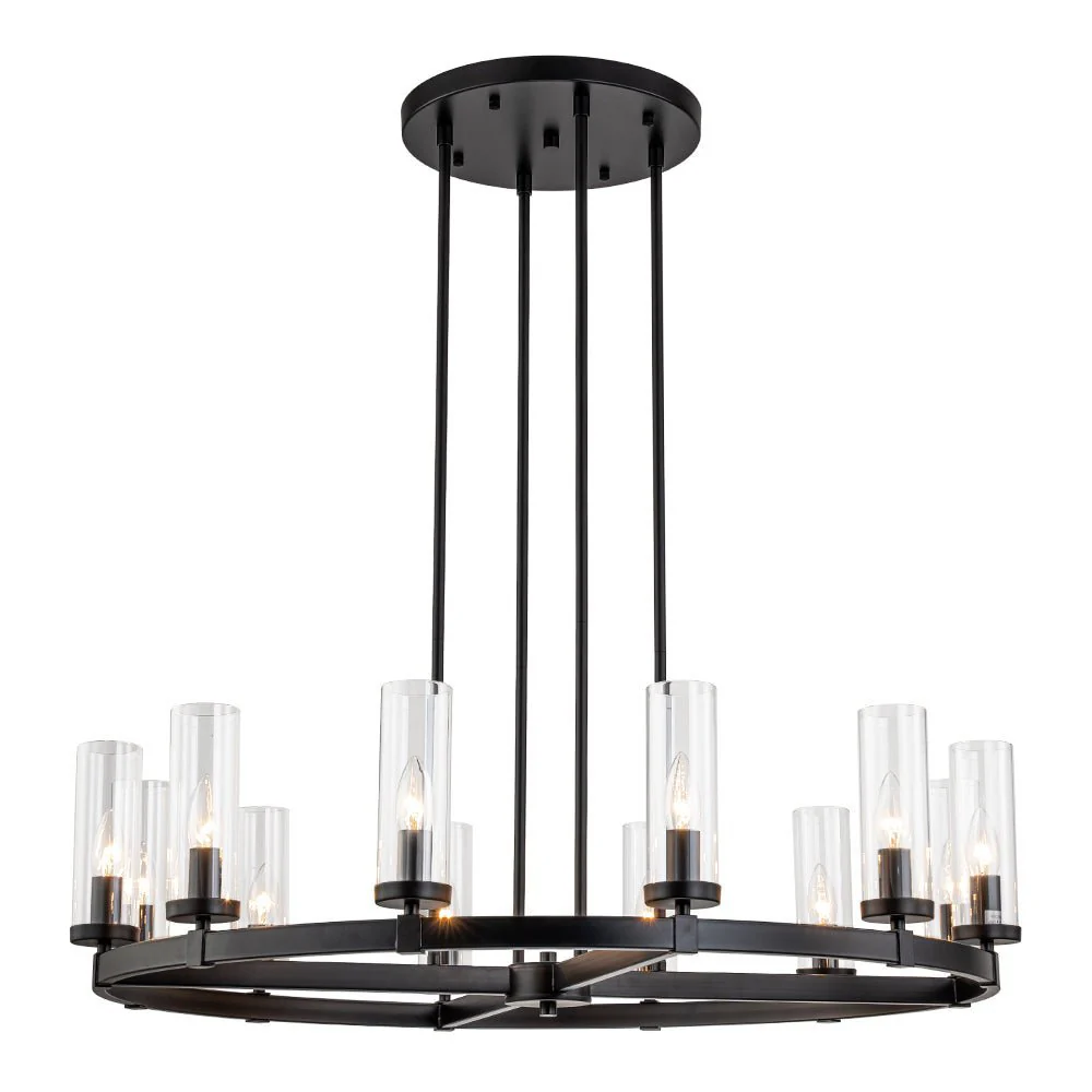 (OpenBox) 12-Light Clear Glass Shade Wagon Wheel Chandelier - Image 11