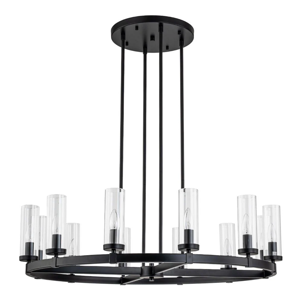 (OpenBox) 12-Light Clear Glass Shade Wagon Wheel Chandelier - Image 12