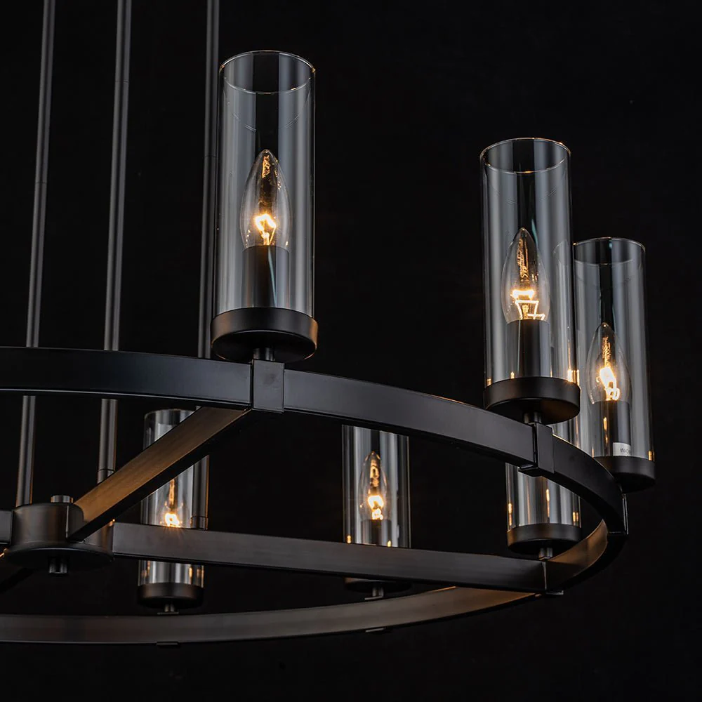 (OpenBox) 12-Light Clear Glass Shade Wagon Wheel Chandelier - Image 15
