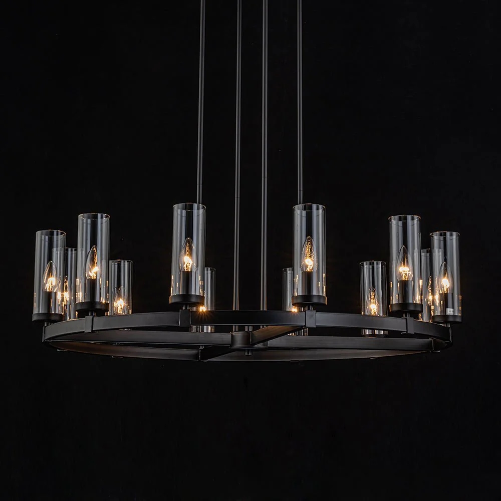 (OpenBox) 12-Light Clear Glass Shade Wagon Wheel Chandelier - Image 16