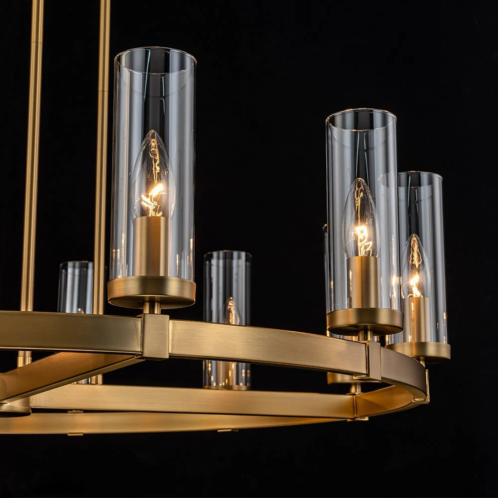 (OpenBox) 12-Light Clear Glass Shade Wagon Wheel Chandelier - Image 8