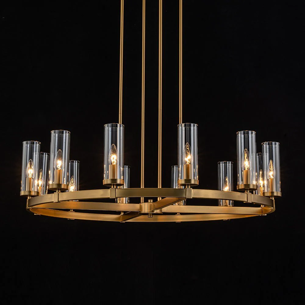 (OpenBox) 12-Light Clear Glass Shade Wagon Wheel Chandelier - Image 9