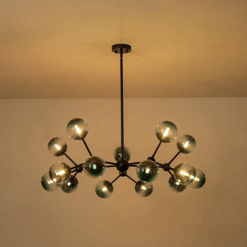 (OpenBox) 15-Light Blue Glass Globe Bubble Sputnik Branch Chandelier - Image 14