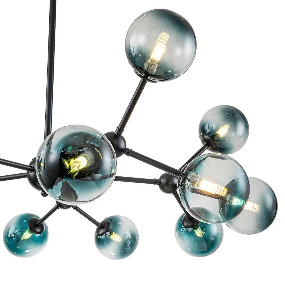 (OpenBox) 15-Light Blue Glass Globe Bubble Sputnik Branch Chandelier - Image 15
