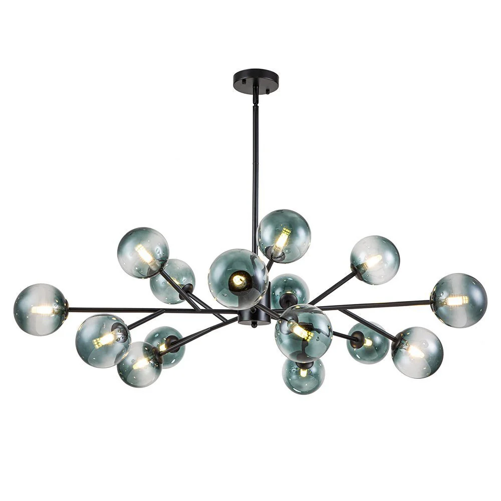 (OpenBox) 15-Light Branch Blue Glass Globe Bubble Chandelier - Image 6