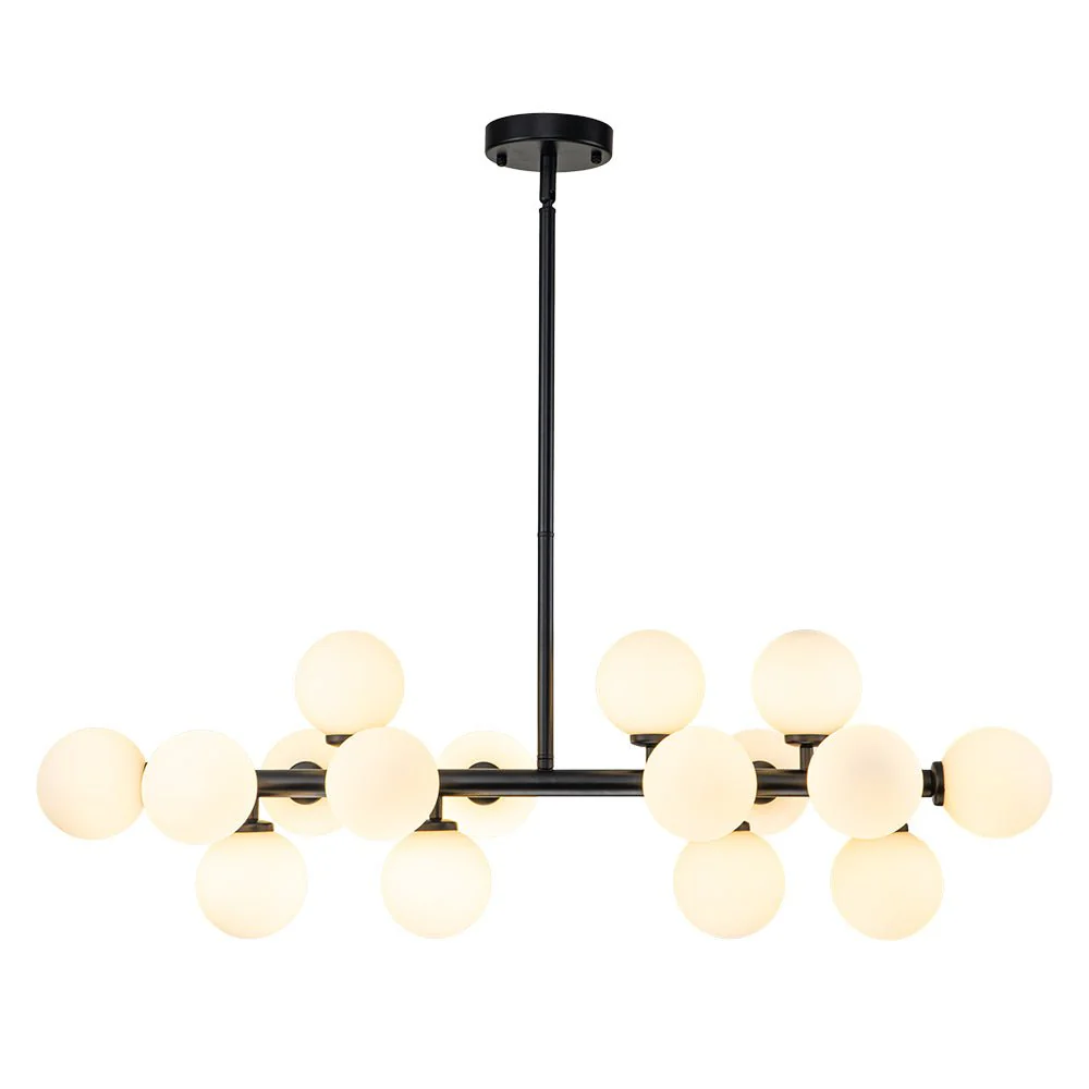 (OpenBox) 16-Light Milky White Glass Globe Linear Sputnik Chandelier - Image 10