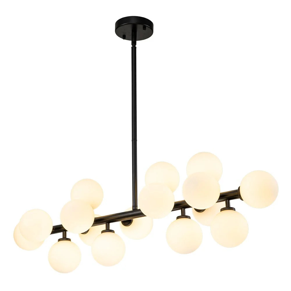 (OpenBox) 16-Light Milky White Glass Globe Linear Sputnik Chandelier - Image 11