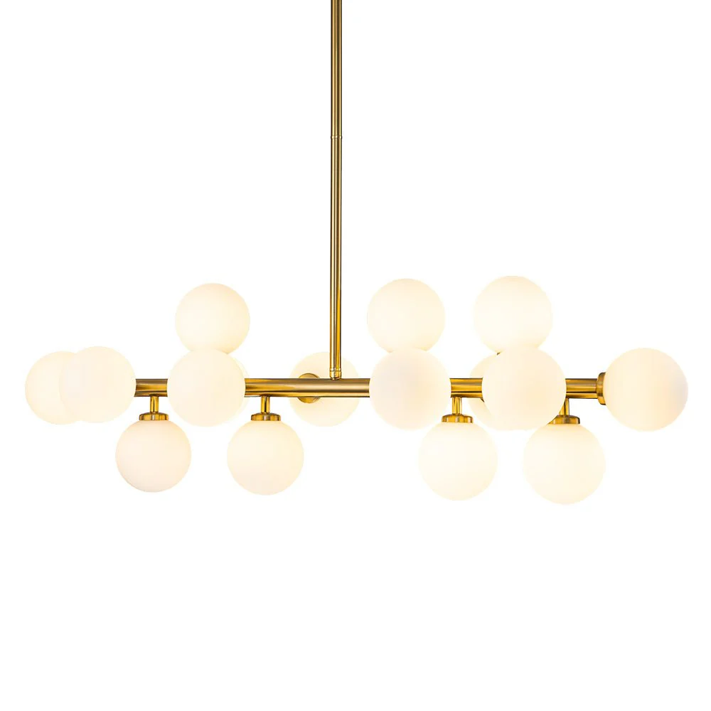 (OpenBox) 16-Light Milky White Glass Globe Linear Sputnik Chandelier - Image 5