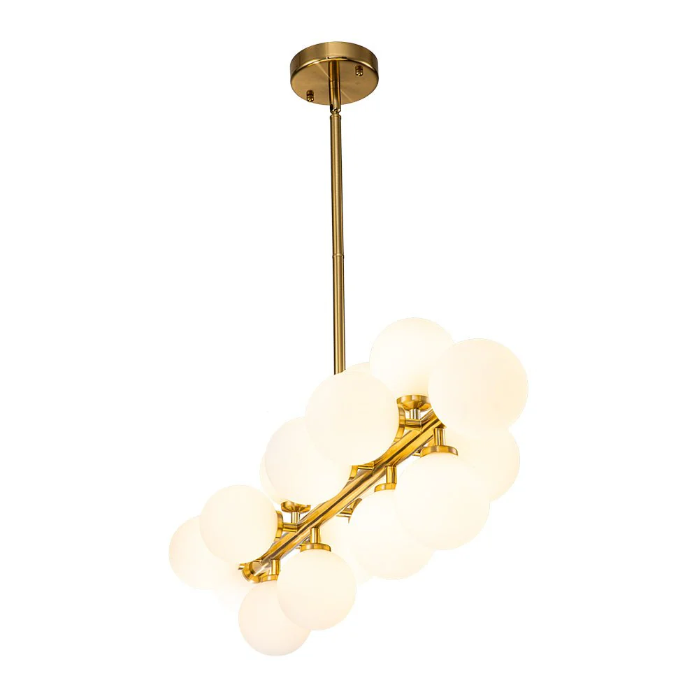 (OpenBox) 16-Light Milky White Glass Globe Linear Sputnik Chandelier - Image 7