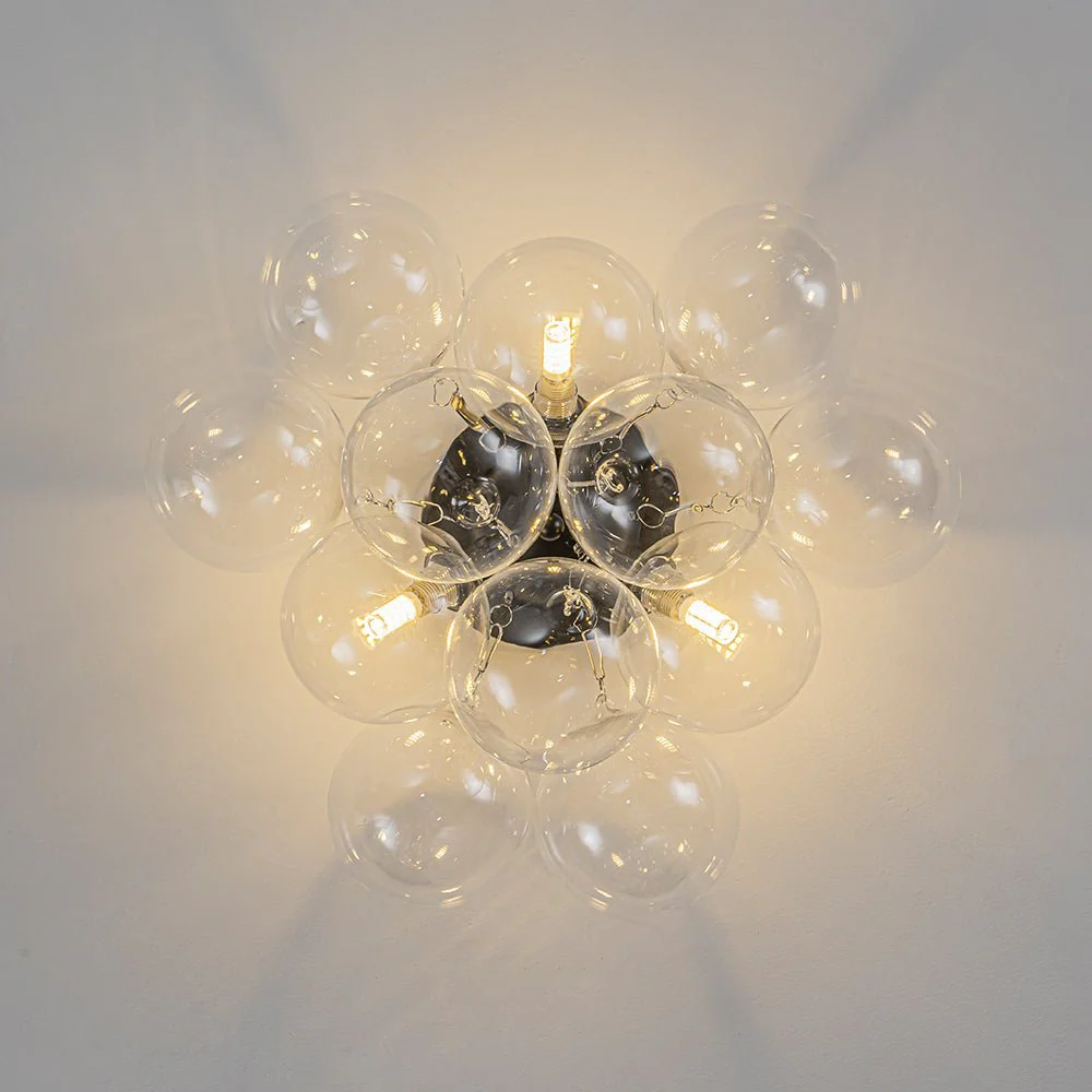 (OpenBox) 3-Light Brass Cluster Clear Glass Globe Bubble Ceiling Light - Image 32