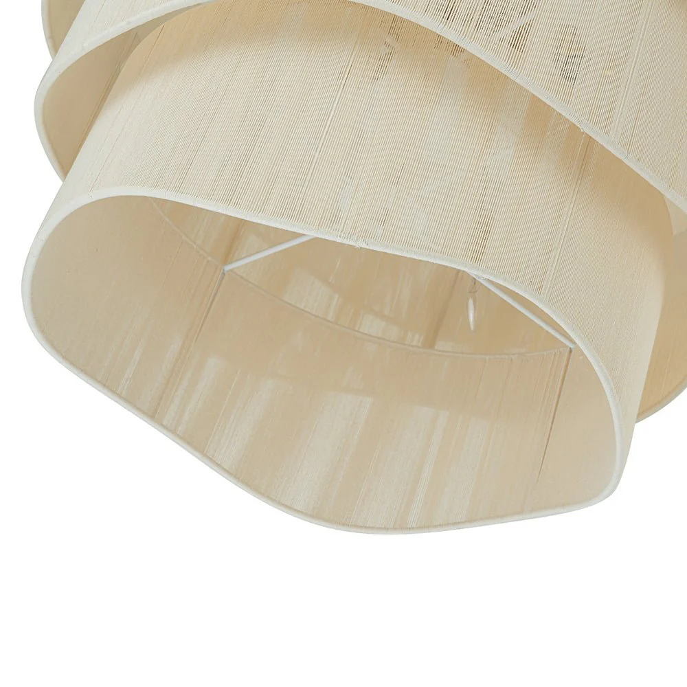 (OpenBox) 3-Tier Beige Woven Thread Drum Pendant Light - Image 12