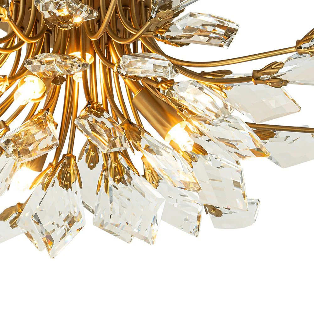 (OpenBox) 4-Light Bloom Crystal Leaf Semi Flush Mount Light - Image 12