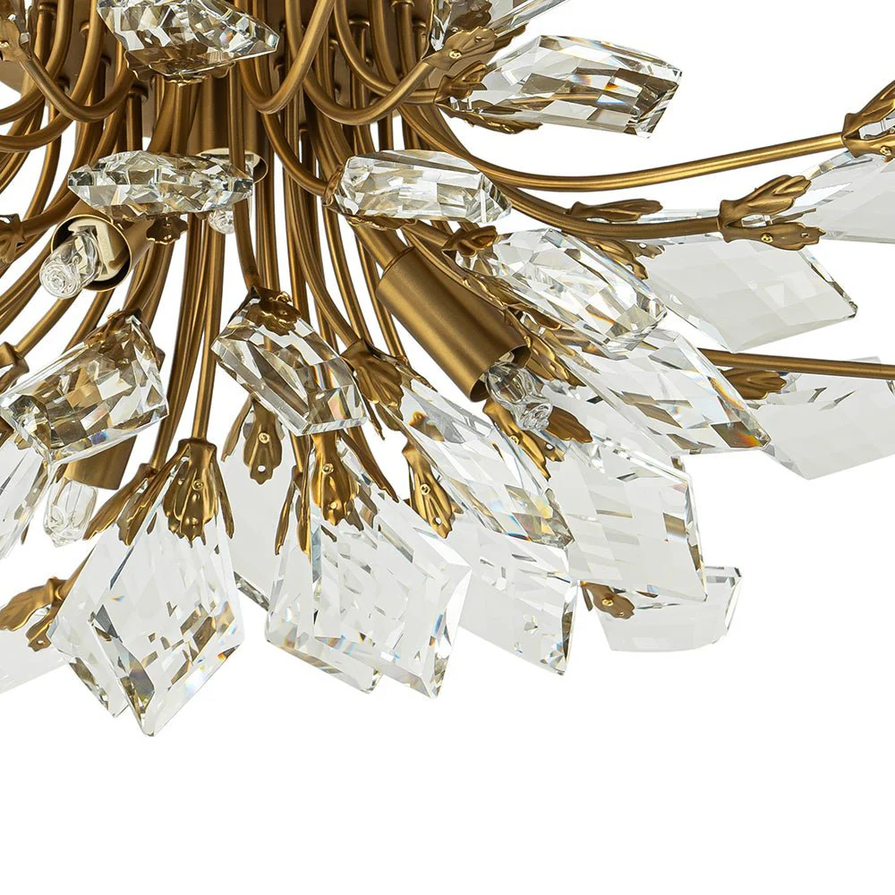 (OpenBox) 4-Light Bloom Crystal Leaf Semi Flush Mount Light - Image 13