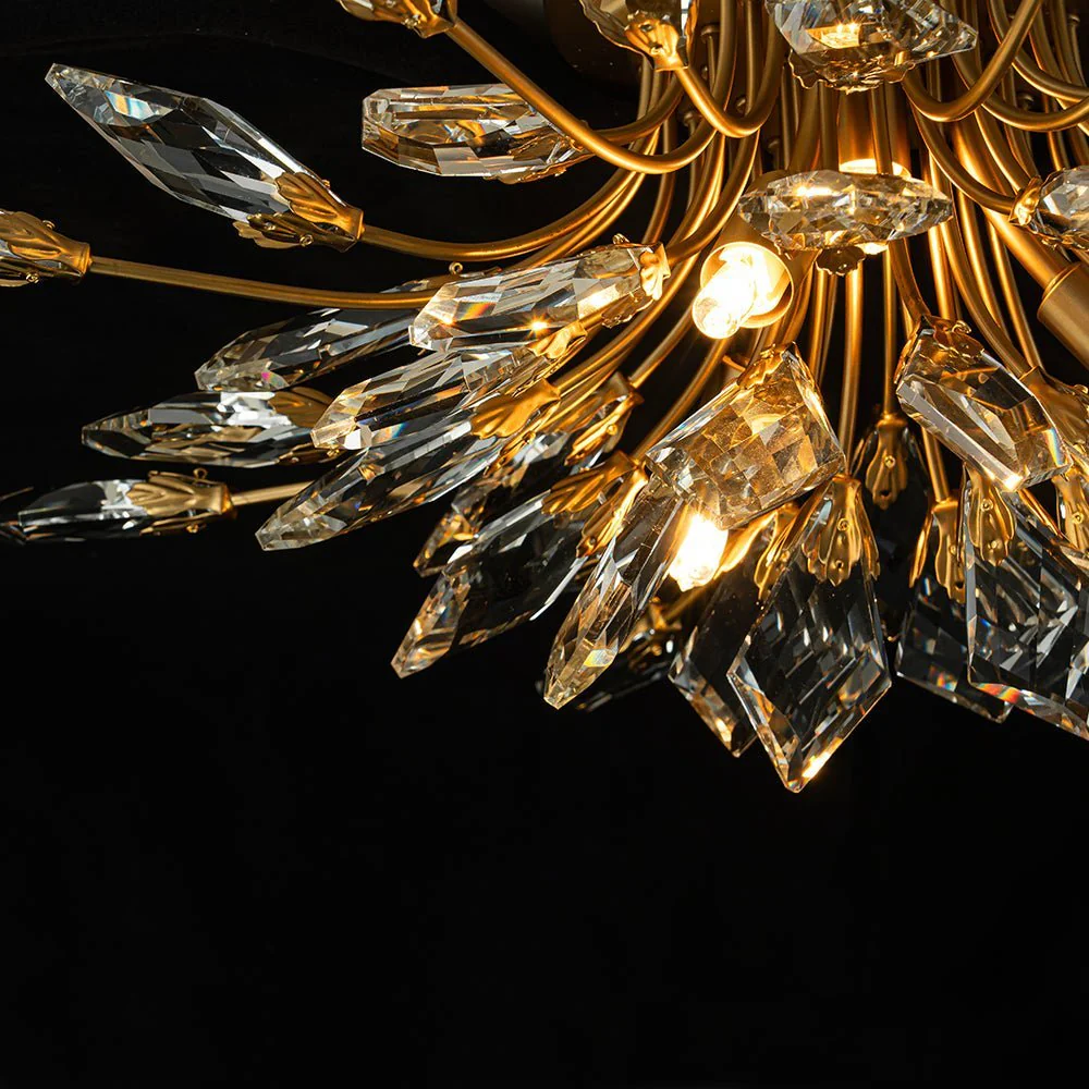 (OpenBox) 4-Light Bloom Crystal Leaf Semi Flush Mount Light - Image 14
