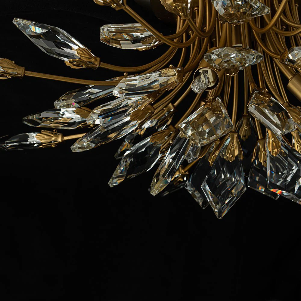 (OpenBox) 4-Light Bloom Crystal Leaf Semi Flush Mount Light - Image 15