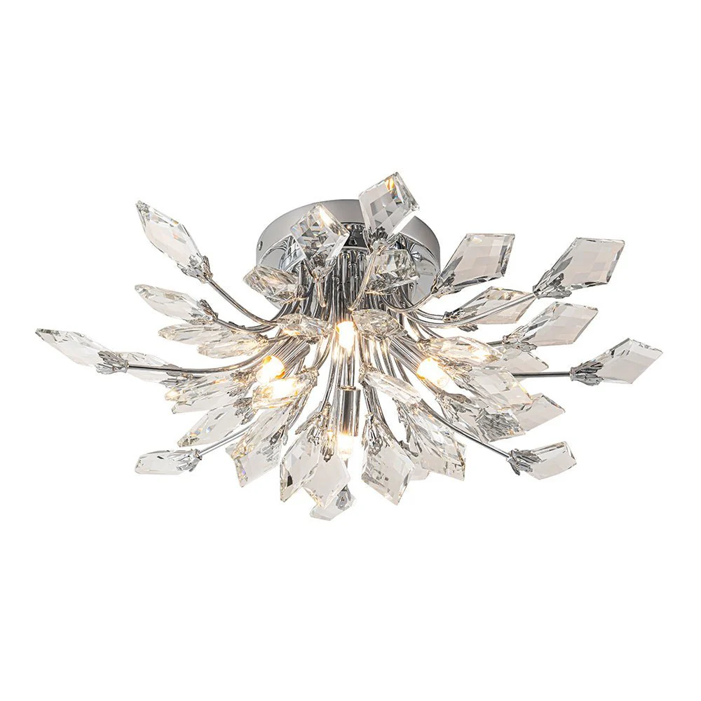 (OpenBox) 4-Light Bloom Crystal Leaf Semi Flush Mount Light - Image 18