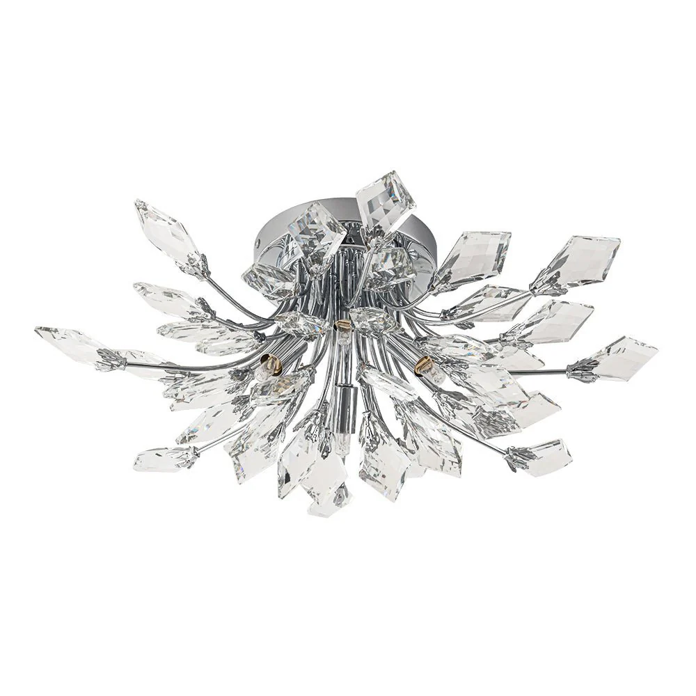 (OpenBox) 4-Light Bloom Crystal Leaf Semi Flush Mount Light - Image 19