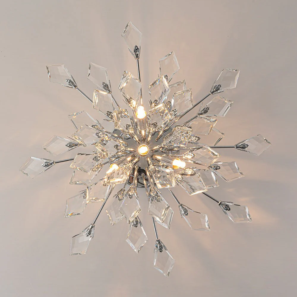 (OpenBox) 4-Light Bloom Crystal Leaf Semi Flush Mount Light - Image 22