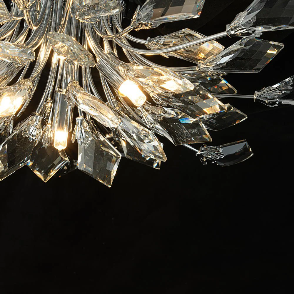 (OpenBox) 4-Light Bloom Crystal Leaf Semi Flush Mount Light - Image 25