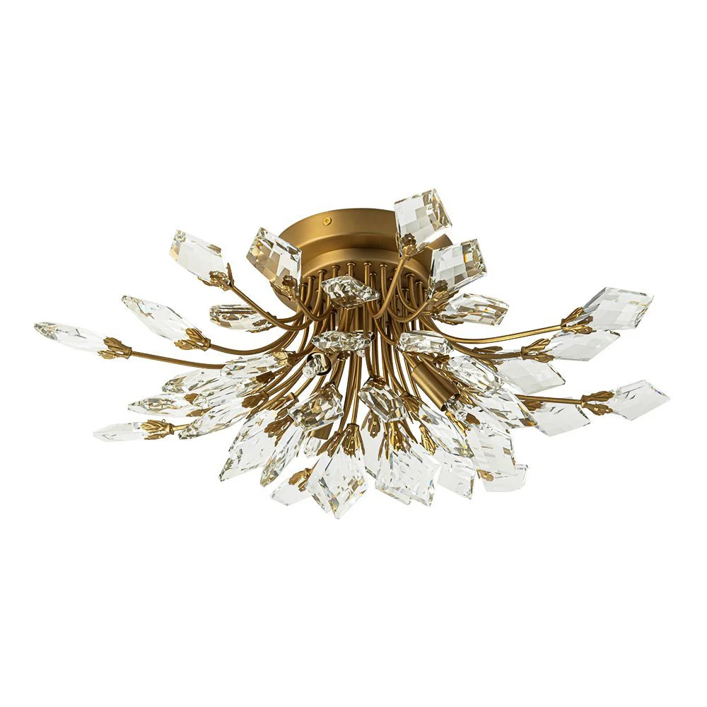 (OpenBox) 4-Light Bloom Crystal Leaf Semi Flush Mount Light - Image 8