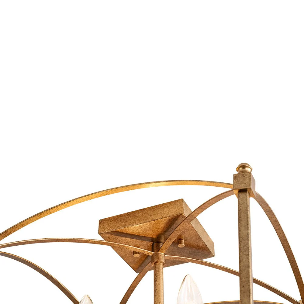 4-light French Antique Candle Style Lantern Semi Flush - Image 18