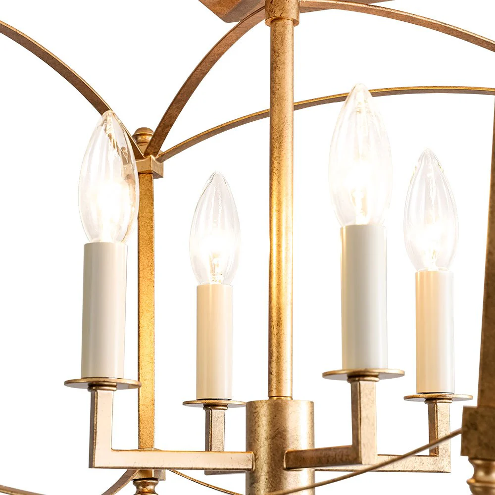 4-light French Antique Candle Style Lantern Semi Flush - Image 19