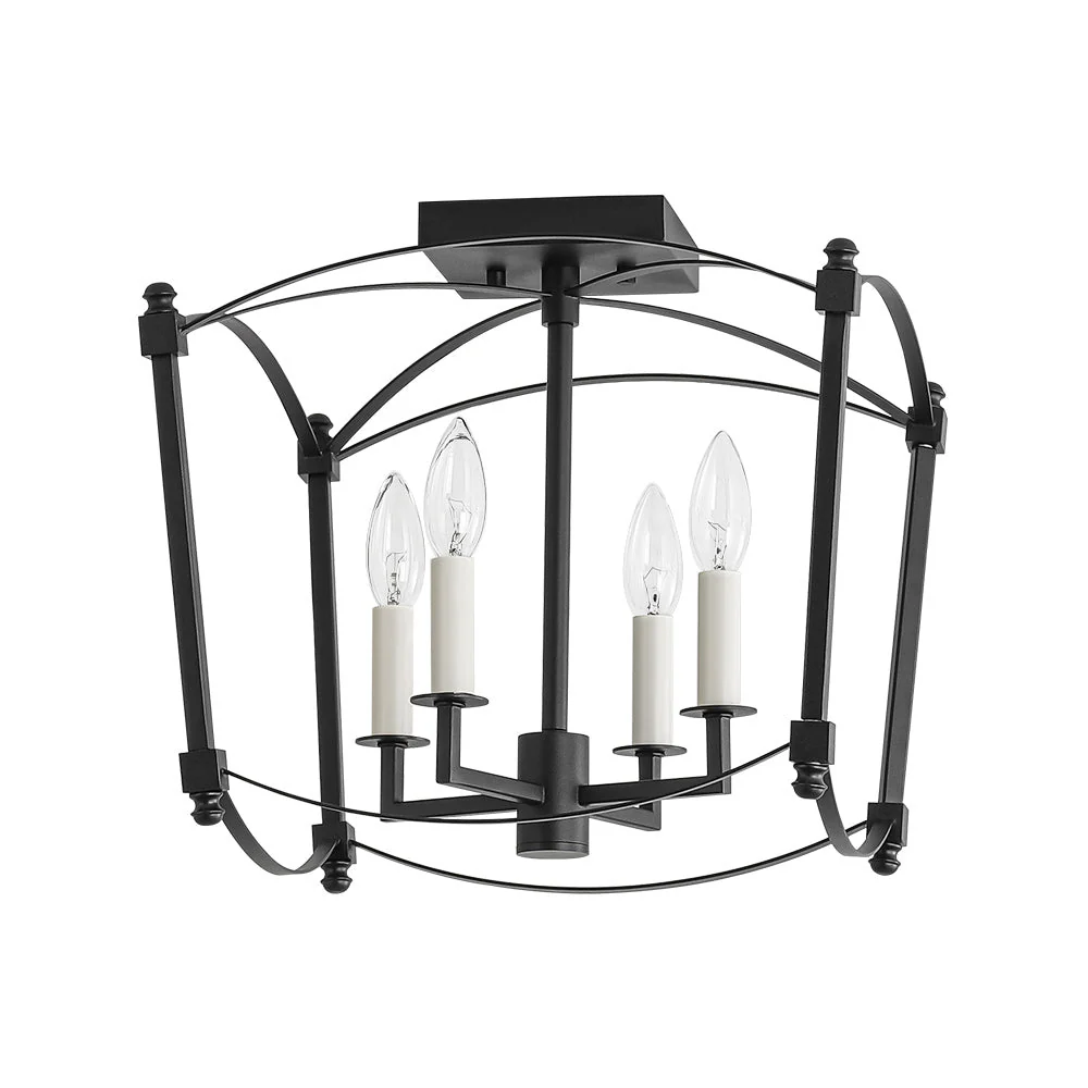 4-light French Antique Candle Style Lantern Semi Flush - Image 22