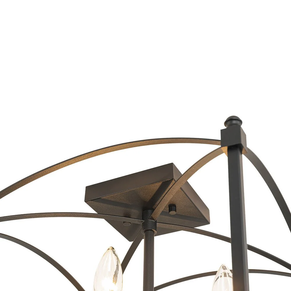 4-light French Antique Candle Style Lantern Semi Flush - Image 30