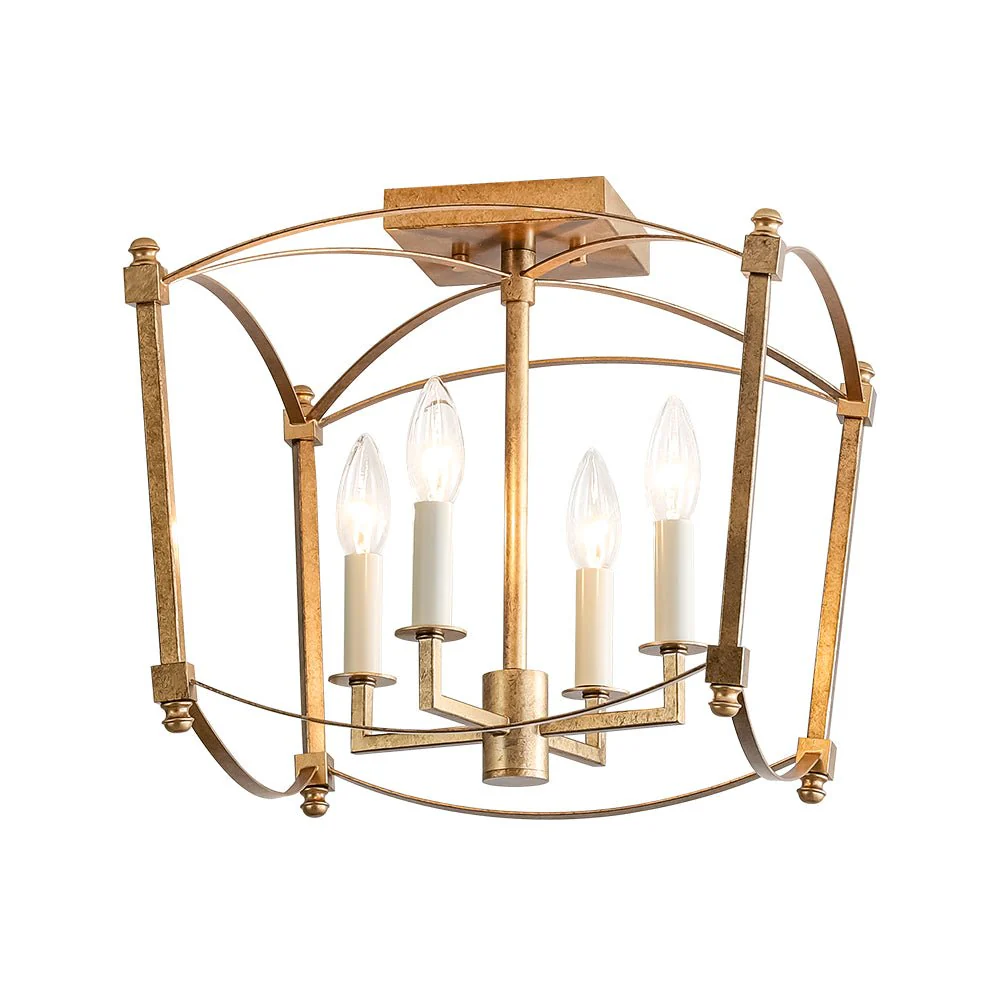 4-light French Antique Candle Style Lantern Semi Flush - Image 7