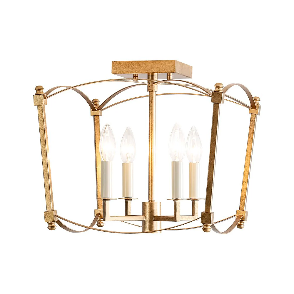 4-light French Antique Candle Style Lantern Semi Flush - Image 10