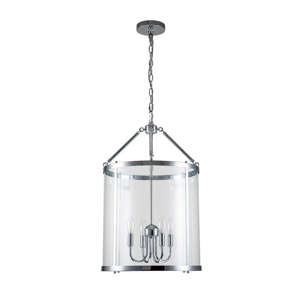 4-Light Manor Glass Wide Cylinder Lantern Pendant Light - Image 6