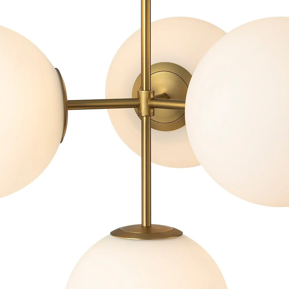 (OpenBox) 4-Light Opal Glass Globe Sputnik Semi Flush Chandelier - Image 11