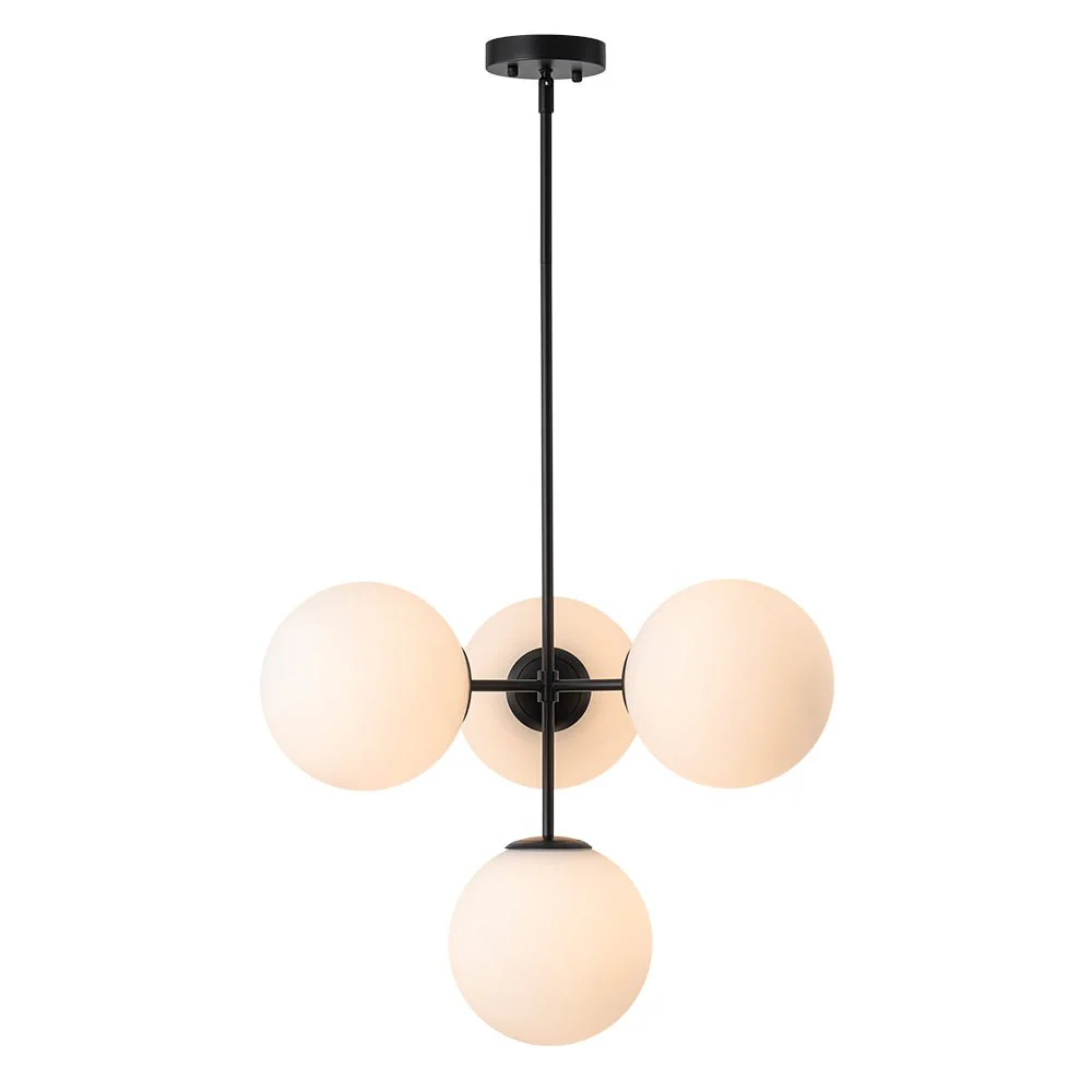 (OpenBox) 4-Light Opal Glass Globe Sputnik Semi Flush Chandelier - Image 17