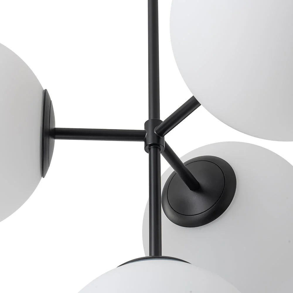 (OpenBox) 4-Light Opal Glass Globe Sputnik Semi Flush Chandelier - Image 20
