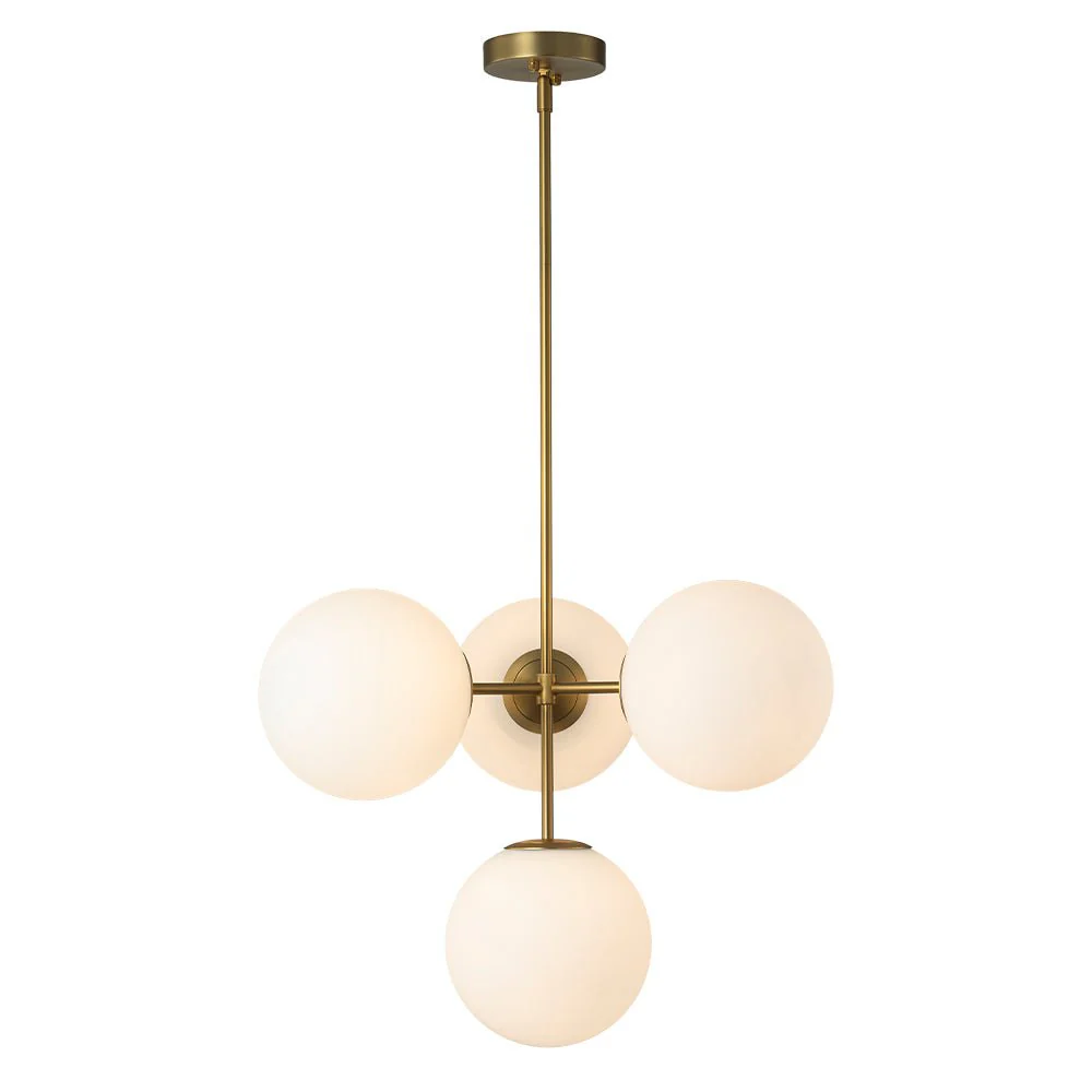(OpenBox) 4-Light Opal Glass Globe Sputnik Semi Flush Chandelier - Image 7