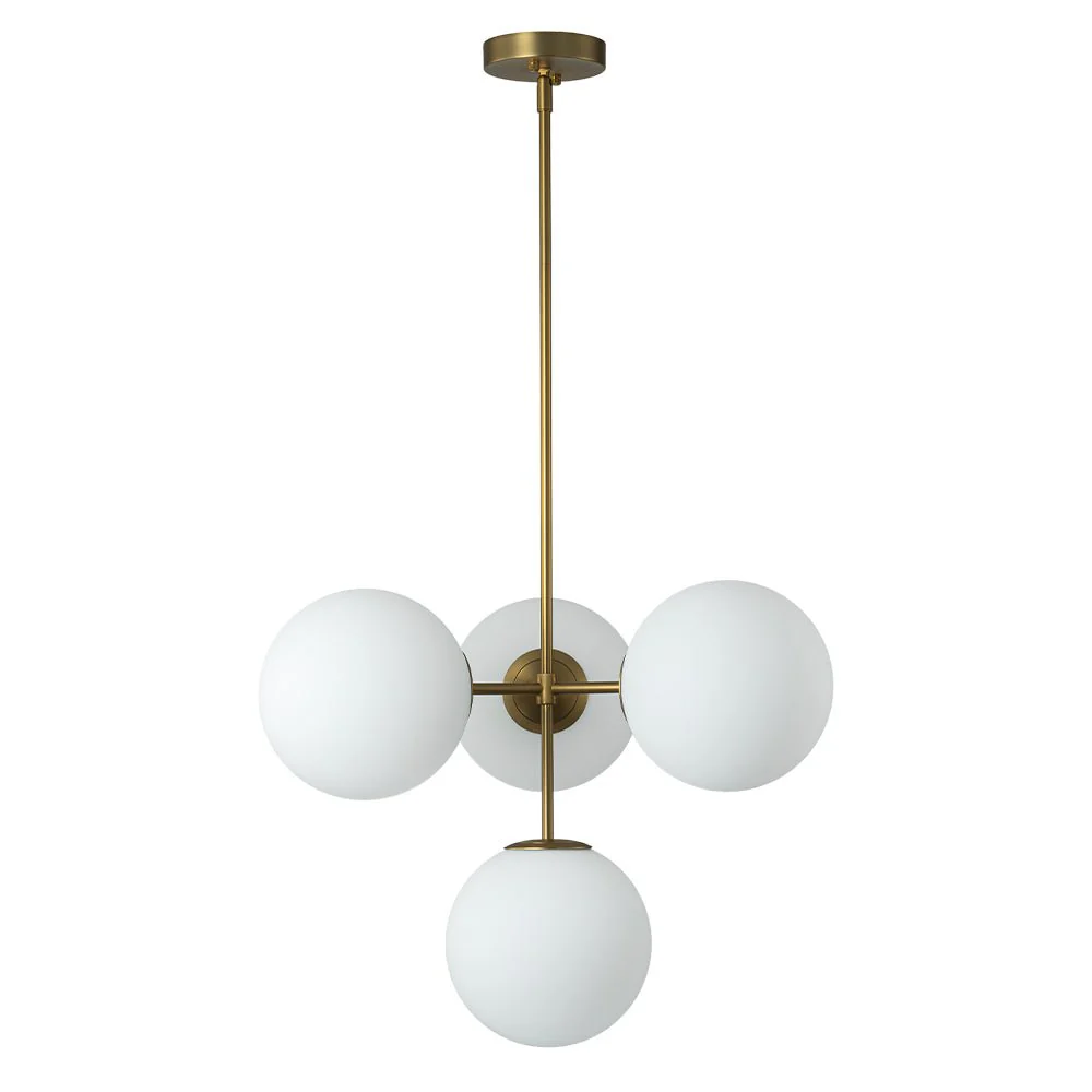 (OpenBox) 4-Light Opal Glass Globe Sputnik Semi Flush Chandelier - Image 8