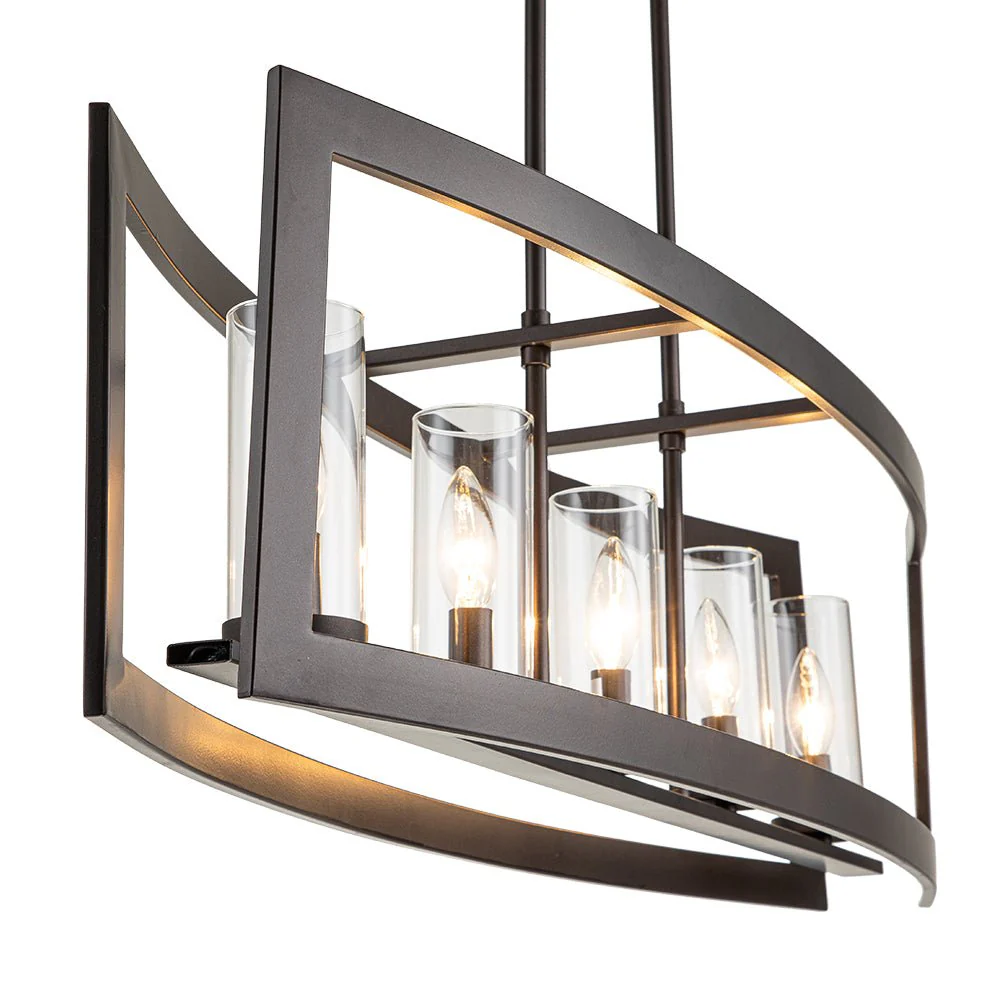 (OpenBox) 5-Light Curved Rectangle Frame Island Chandelier - Image 10