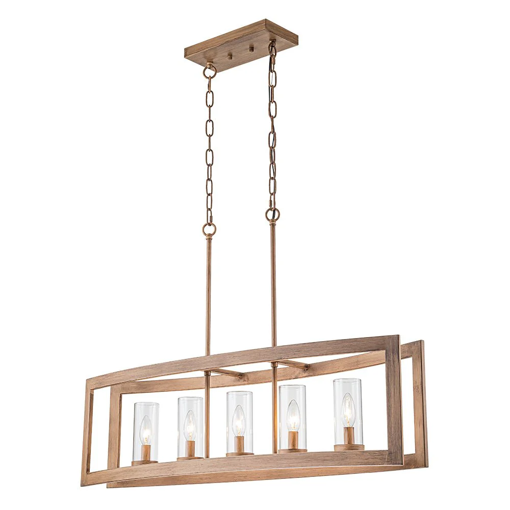 (OpenBox) 5-Light Curved Rectangle Frame Island Chandelier - Image 13
