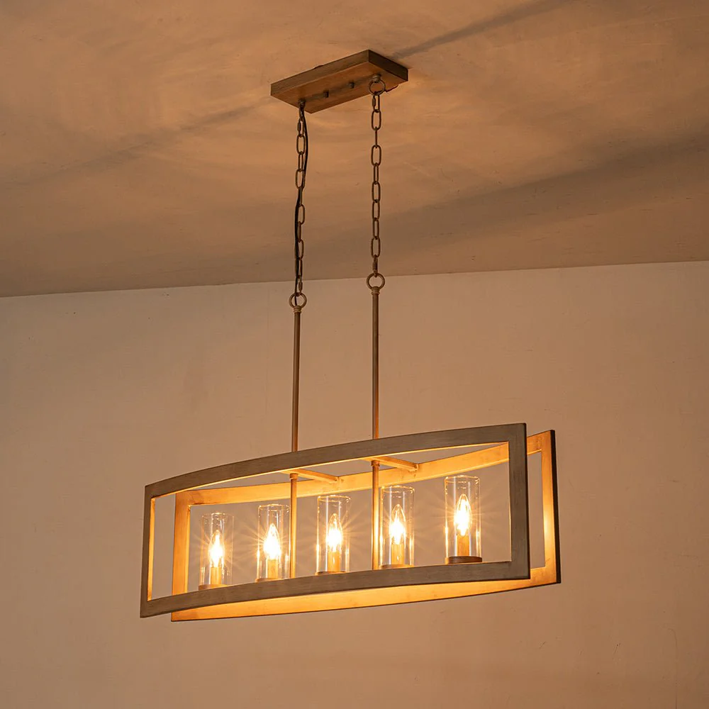 (OpenBox) 5-Light Curved Rectangle Frame Island Chandelier - Image 15