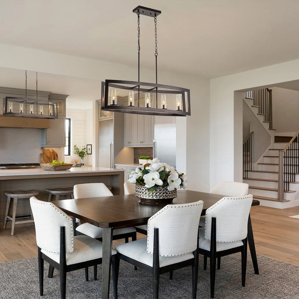 (OpenBox) 5-Light Curved Rectangle Frame Island Chandelier - Image 3