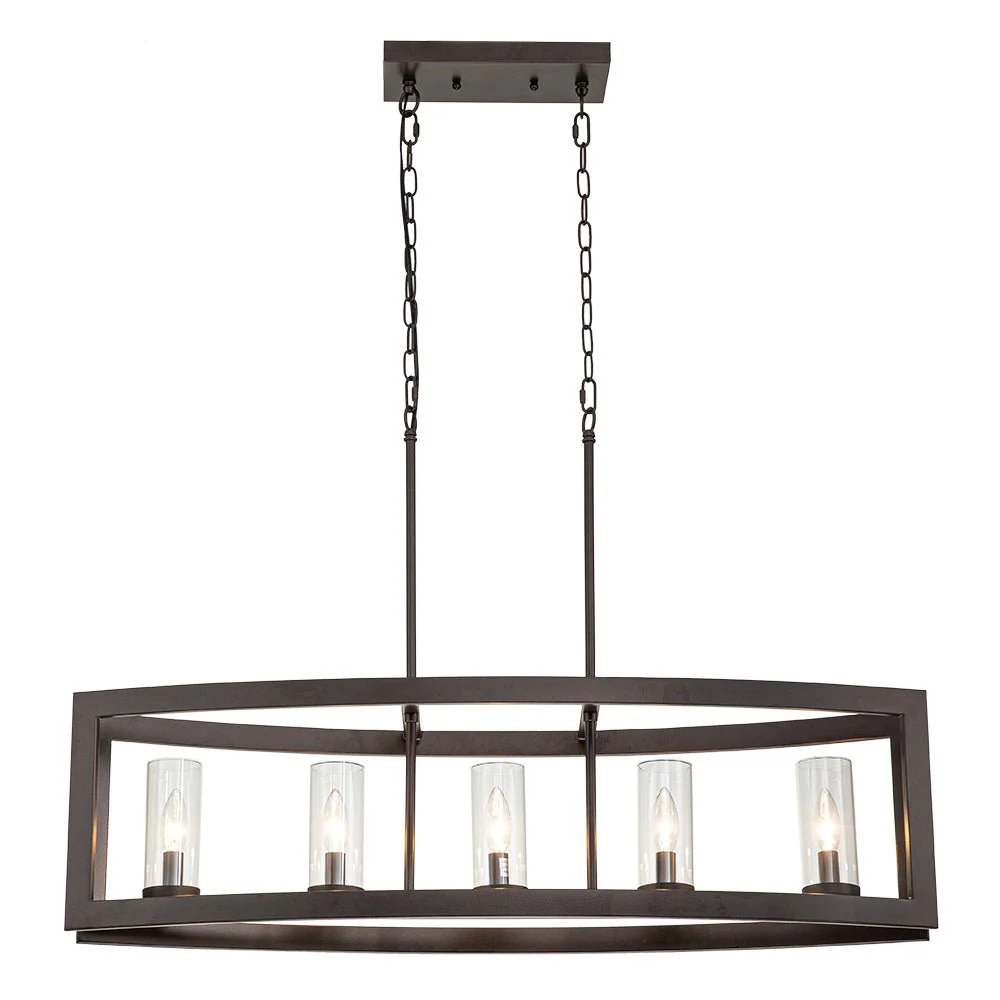 (OpenBox) 5-Light Curved Rectangle Frame Island Chandelier - Image 5