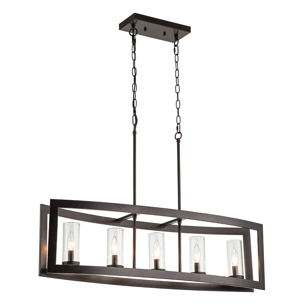 (OpenBox) 5-Light Curved Rectangle Frame Island Chandelier - Image 6
