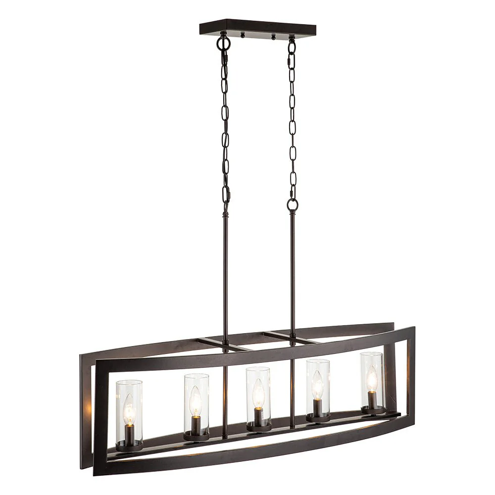 (OpenBox) 5-Light Curved Rectangle Frame Island Chandelier - Image 7