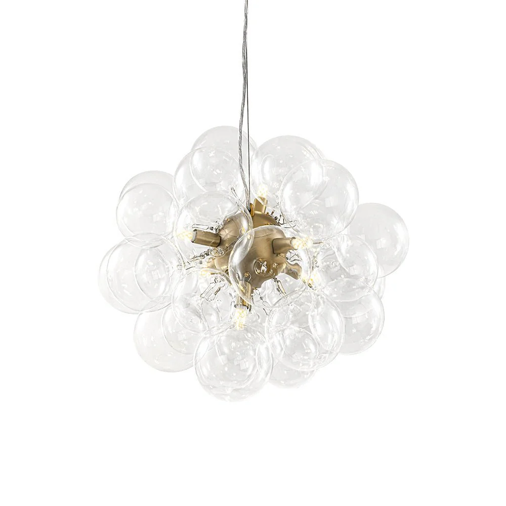 (OpenBox) 6-Light Dimmable Brass Cluster Clear Glass Bubble Sphere Chandelier - Image 7